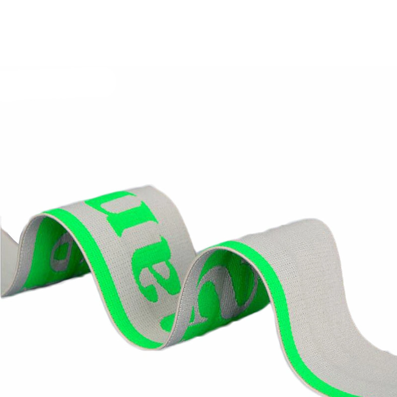 High Quality RPET Custom Logo Jacquard Elastic Nylon Spandex Soft Underwear Yoga Tape Band Webbing