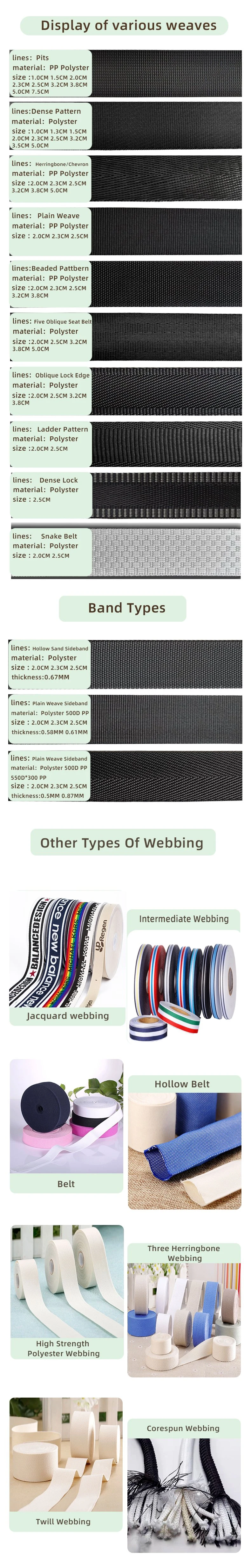 RPET Webbing Recycled Inter-Color Polyester Webbing for Home Textiles in a Variety of Colors Grs Environmentally Friendly Recyclable