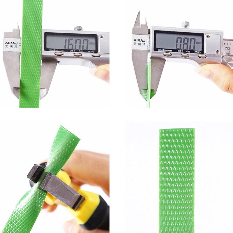 Strong Tension Green Embossed Plastic Pet Strap Roll Polyester Pallet Strapping Belt for Cargo Packing
