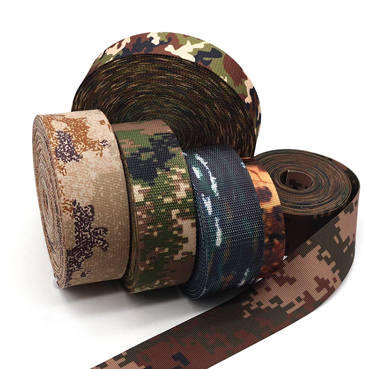 Elastic Patterned Nylon Tape Manufacturer Camouflage Webbing