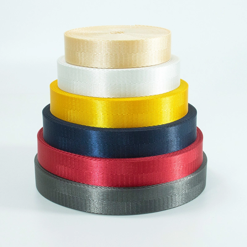 Custom Woven Recycled Thick Nylon Belt Tape Strap Weave PP Polyester Webbing for Garment Handbag Luggage Pet Leash Accessories