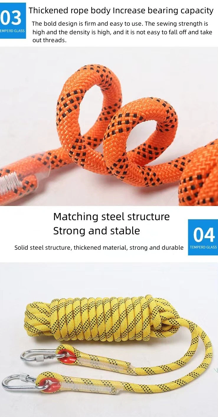 Hot Selling Outdoor Sports Construction Climbing Static Polyester Safety Rope