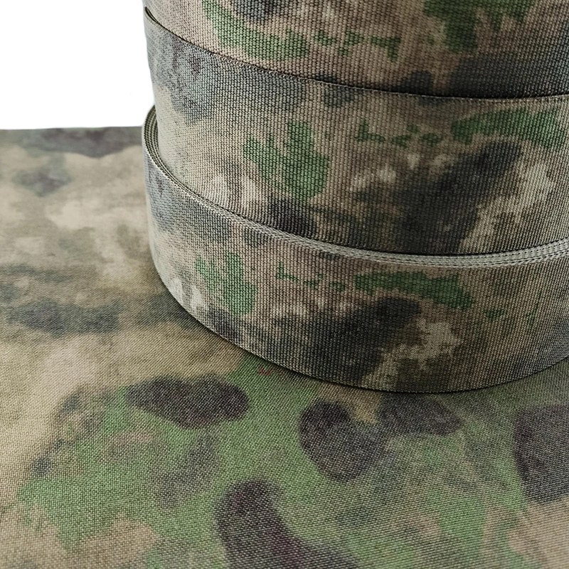 Camouflage Webbing 25mm 32mm 38mm 50mm Custom Width Mil Spec Nylon Webbing Tape Strap