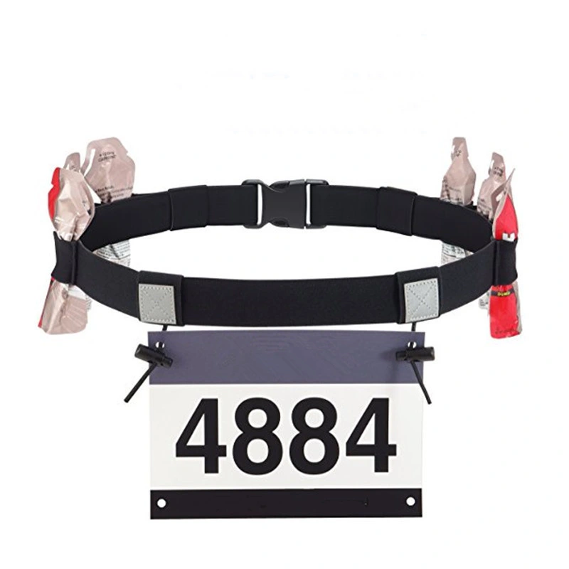 Custom Logo Triathlon Race Number Belt Marathon Elastic Waist Belt Waist Hip Card Holders Outdoor Sports Running Number Belt