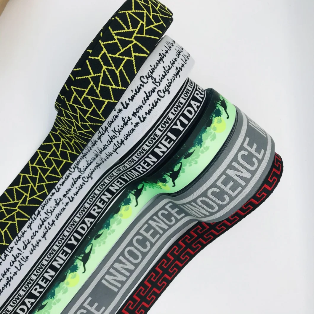 Print Jacquard Elastic Tape Elastic Strap Customized Elastic Webbing for Pants Underwear