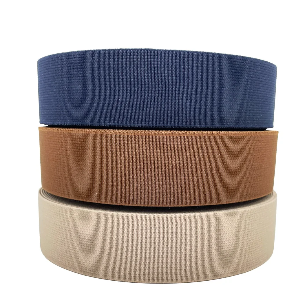 Plain Pattern Elastic Waist Band Nylon Rubber Polyester Webbing for Garment/Shoes Accessories /Bags Decoration/Stretch Strap/Waist Belt
