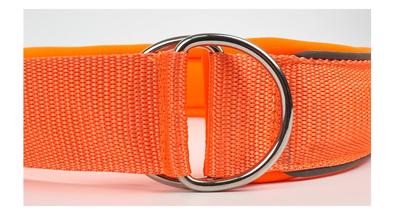 Customable Pet Products Reflective Nylon Dog Collar with Metal Buckle