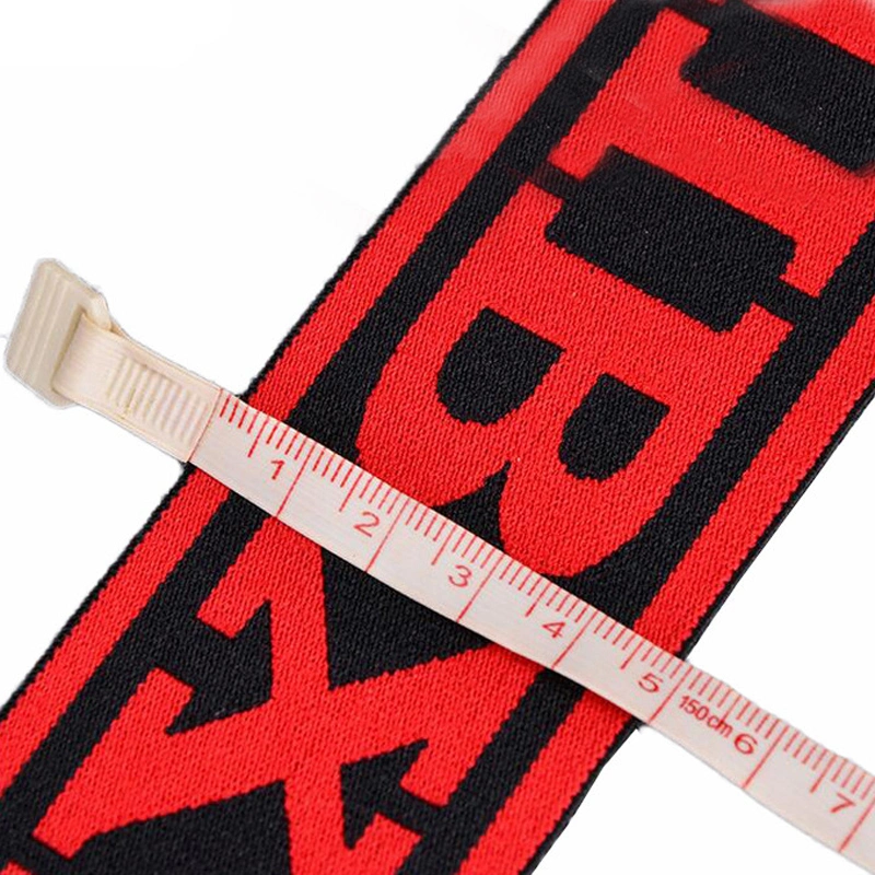 High Quality RPET Custom Logo Jacquard Elastic Nylon Spandex Soft Underwear Yoga Tape Band Webbing