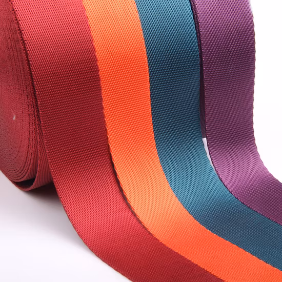 Eco-Friendly Fabric Jacquard Woven RPET Flat Belt Tubular Nylon Cotton PP/Polypropylene Polyester Webbing