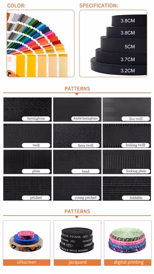 Custom PP Thick Black Luggage and Bag Webbing