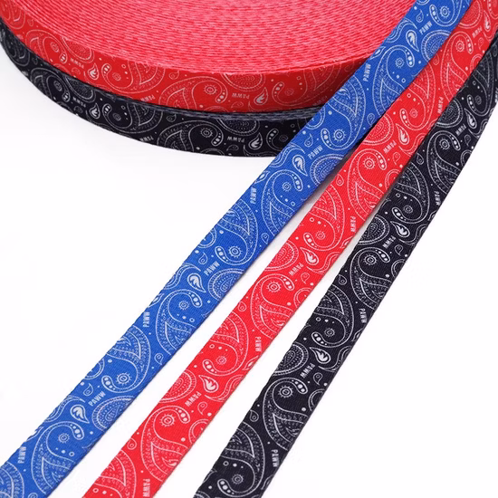 Customized Jacquard Pattern Woven Polyester Tape Heat Transfer Printing Webbing