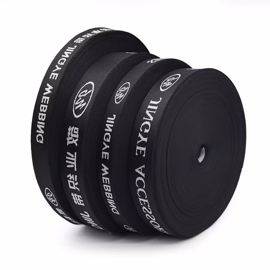 Customize Logo Nylon Elastic Colorful Pattern Jacquard Webbing