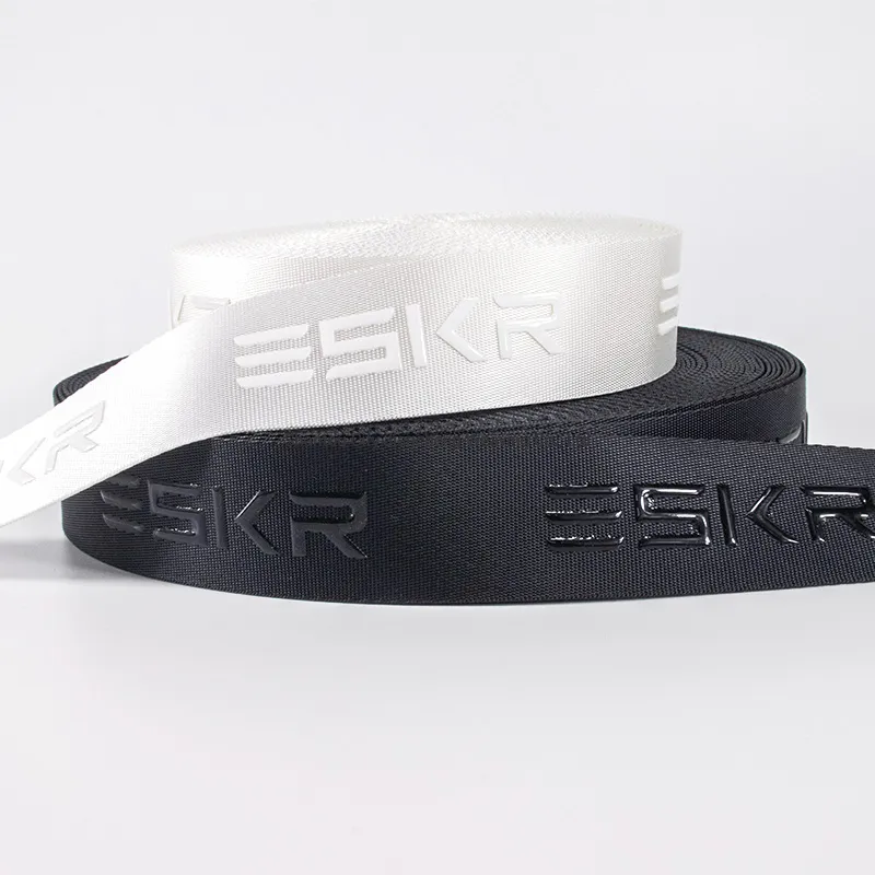 Custom Design Logo Recycled Band Letters Imitation Nylon Jacquard Webbing